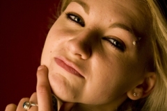 Portrait-on-red
