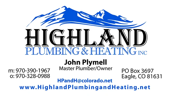 Highland Plumbing & Heating client work: Business Card System.