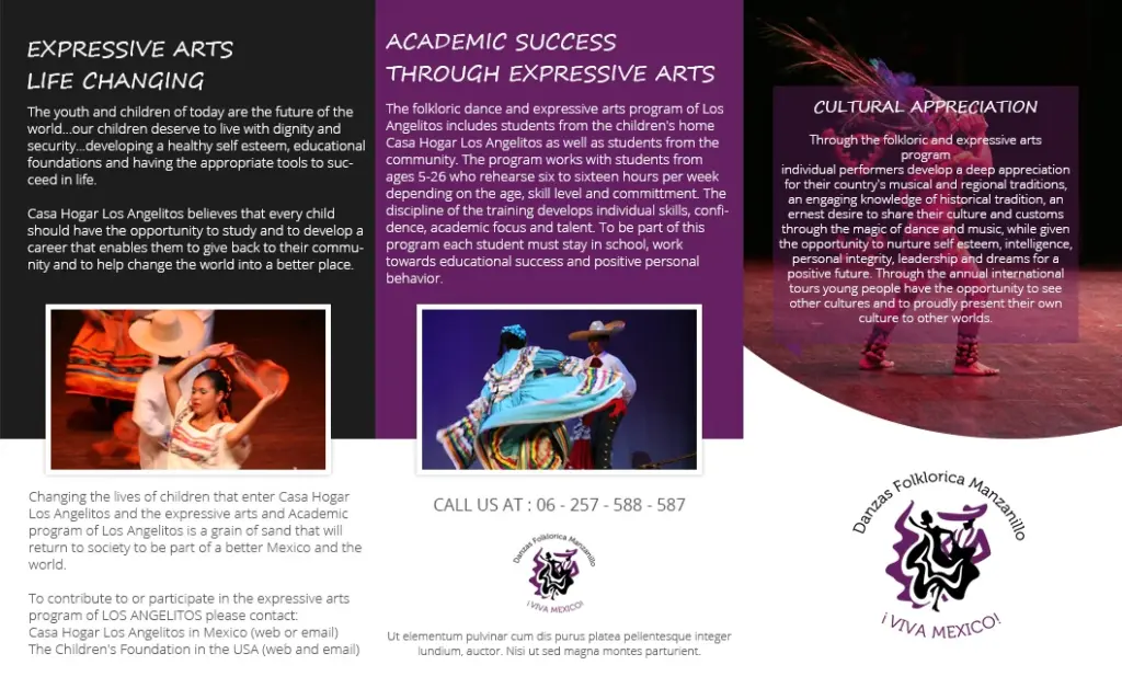 Ballet Folklórico Los Angelitos client work: Program Brochure.